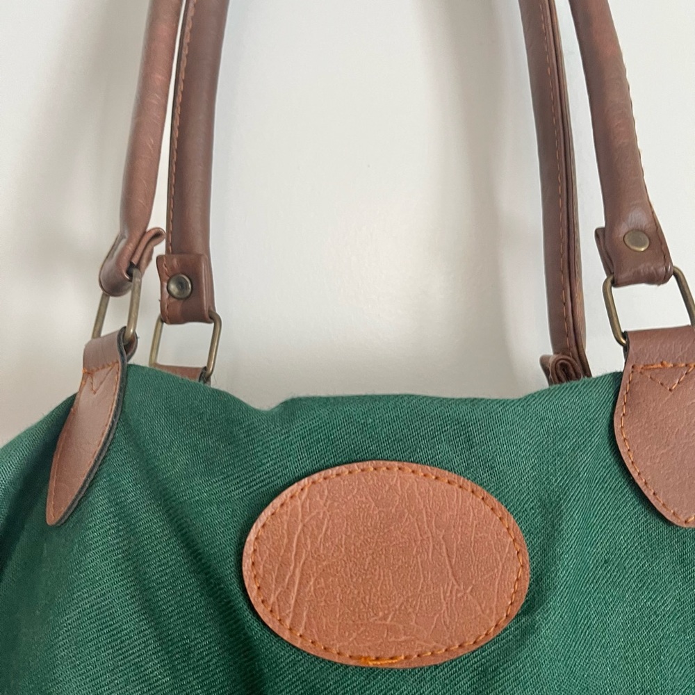 SOLD Vintage Green & Floral Cottagecore Overnight Bag/ Small Bag - Picture 3 of 13